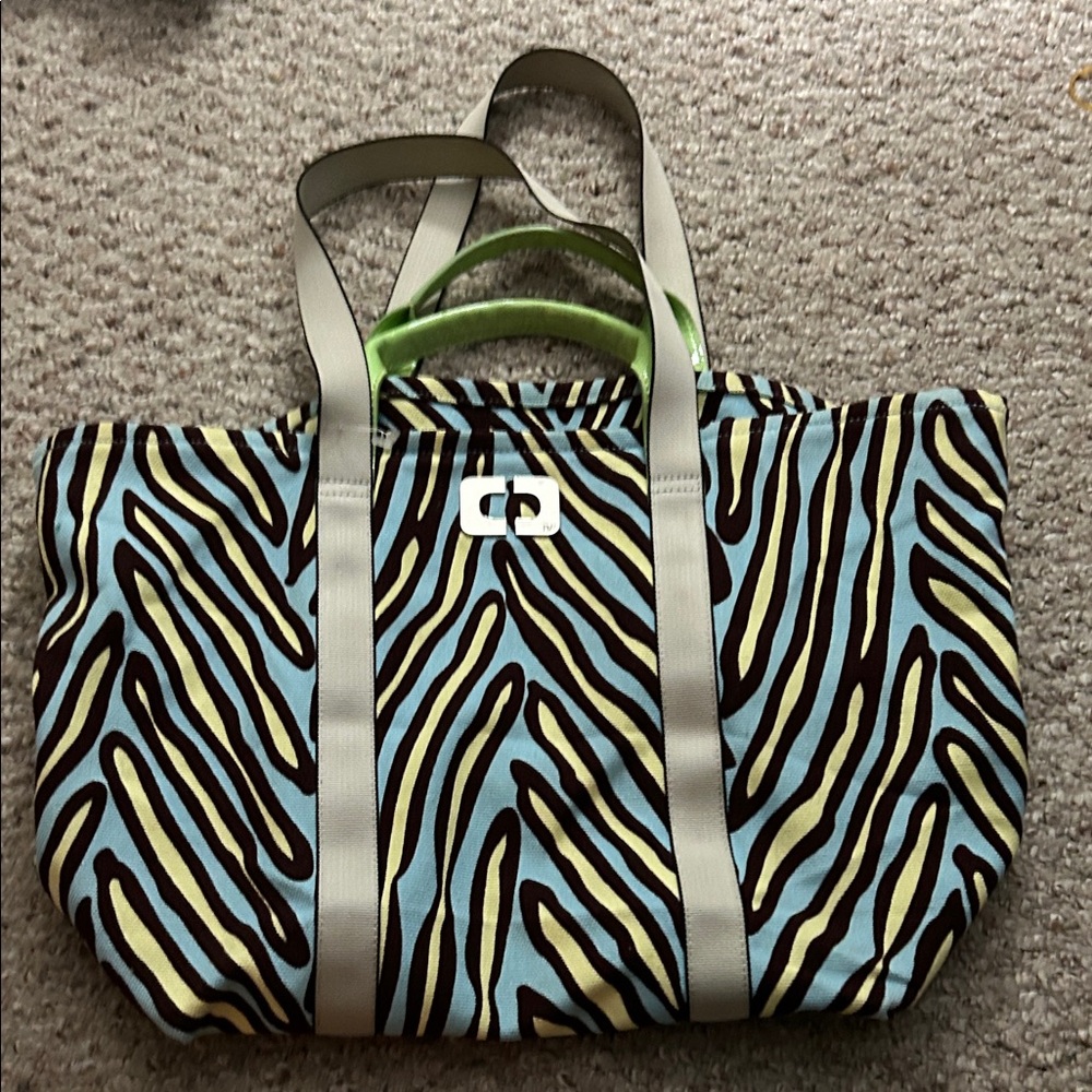 Diane Von Furstenberg Womens Canvas Zebra Printed Tote Handbag - like new